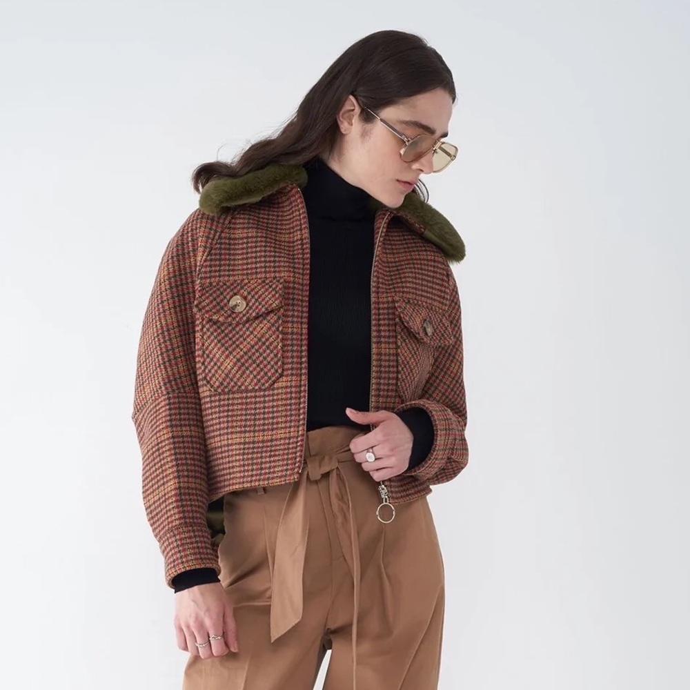 Sosken Studios Houndstooth Bomber Jacket